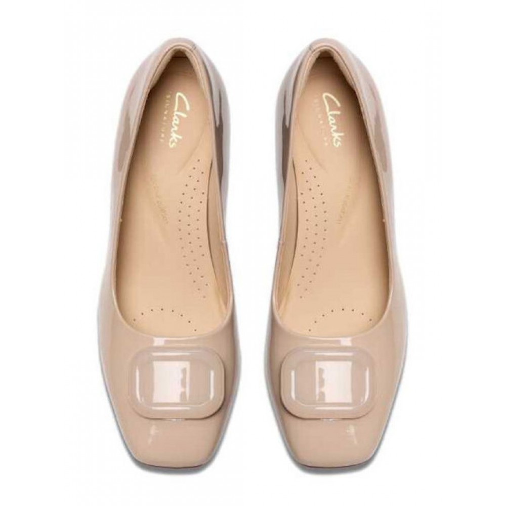 CLARKS ΓΥΝΑΙΚΕΙΑ ΓΟΒΑΚΙΑ ΜΠΕΖ FERNIE TRIM 26183237 SAND PATENT