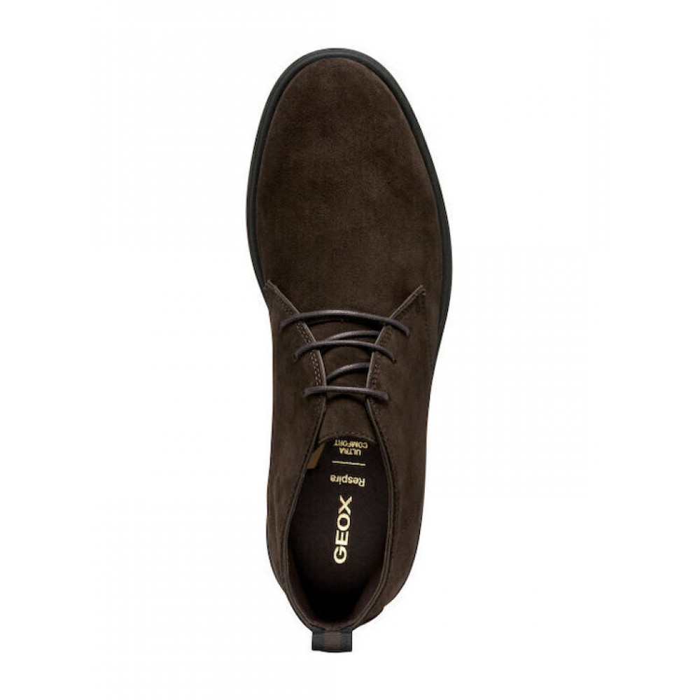 GEOX ΑΝΔΡΙΚΑ ΜΠΟΤΑΚΙΑ SUEDE U SPHERICA U56LAD 00022 C6006 ΚΑΦΕ