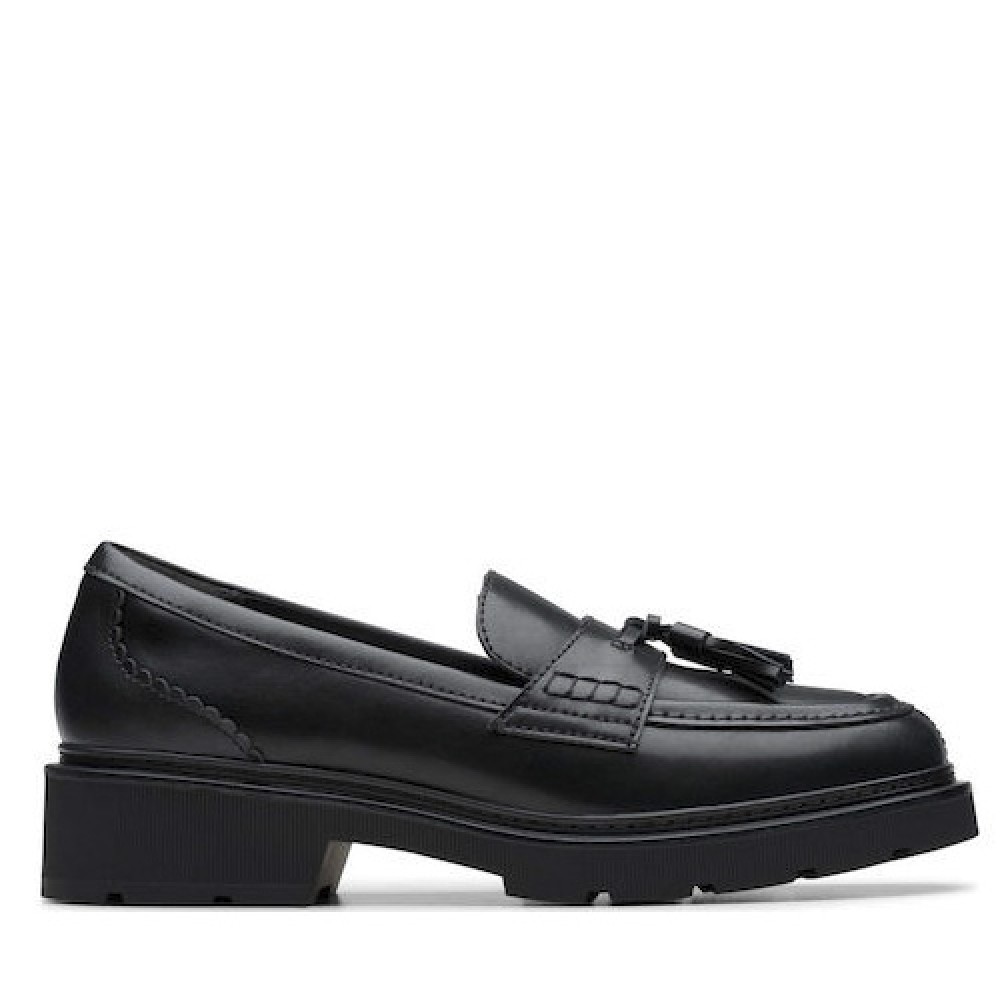 CLARKS ΓΥΝΑΙΚΕΙΑ LOAFERS LAURYL TASSEL 26184357 ΜΑΥΡΑ
