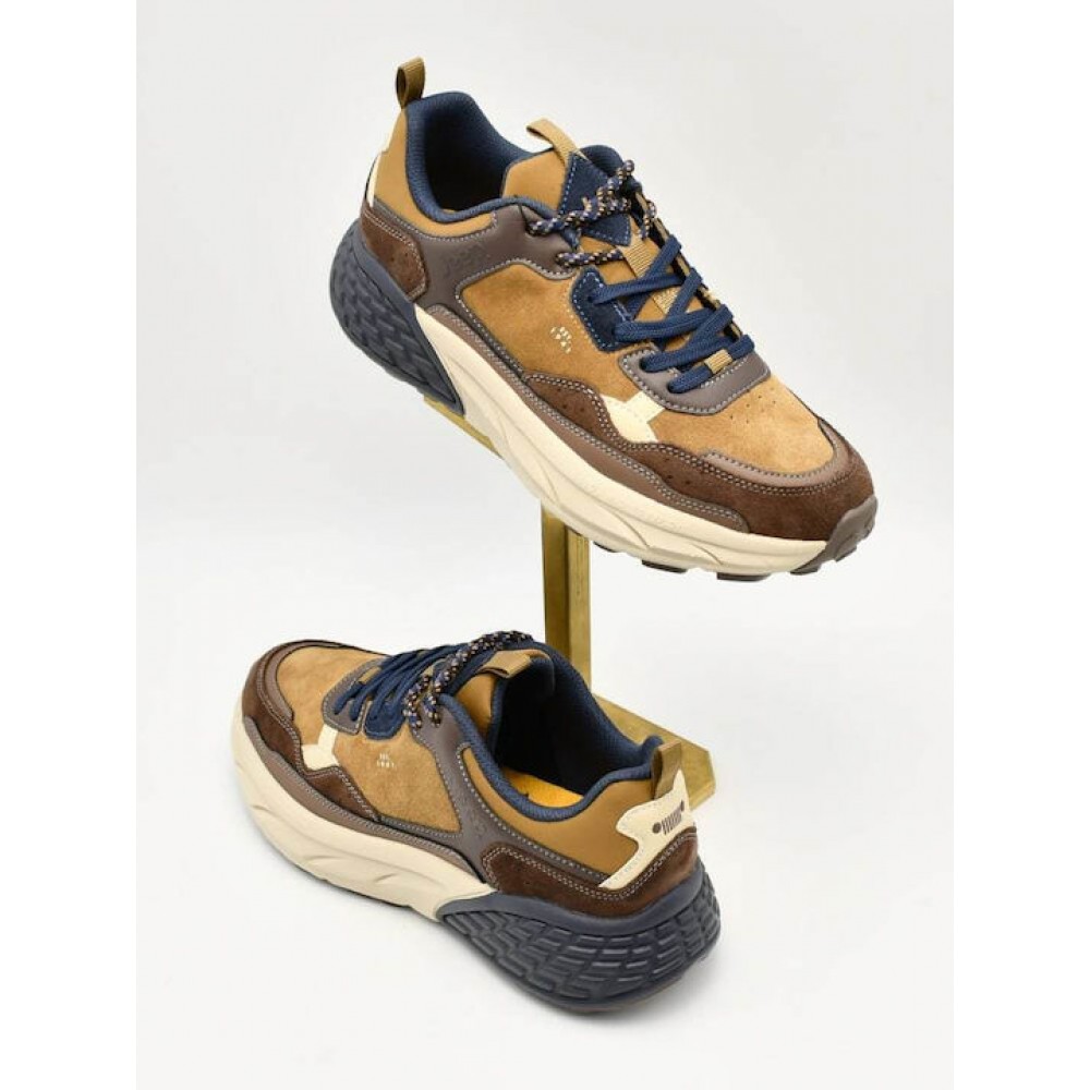 JEEP FOOTWEAR ΑΝΔΡΙΚΑ SNEAKERS ΚΑΦΕ JM52070A-160 TOBACCO