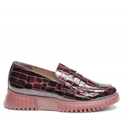 WONDERS ΓΥΝΑΙΚΕΙΑ ΜΟΚΑΣΙΝΙΑ ΜΠΟΡΝΤΩ A-4402 FLEXFLY VINO CROCO