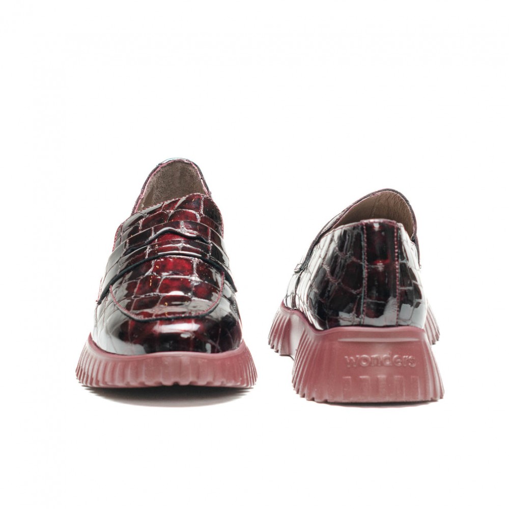 WONDERS ΓΥΝΑΙΚΕΙΑ ΜΟΚΑΣΙΝΙΑ ΜΠΟΡΝΤΩ A-4402 FLEXFLY VINO CROCO