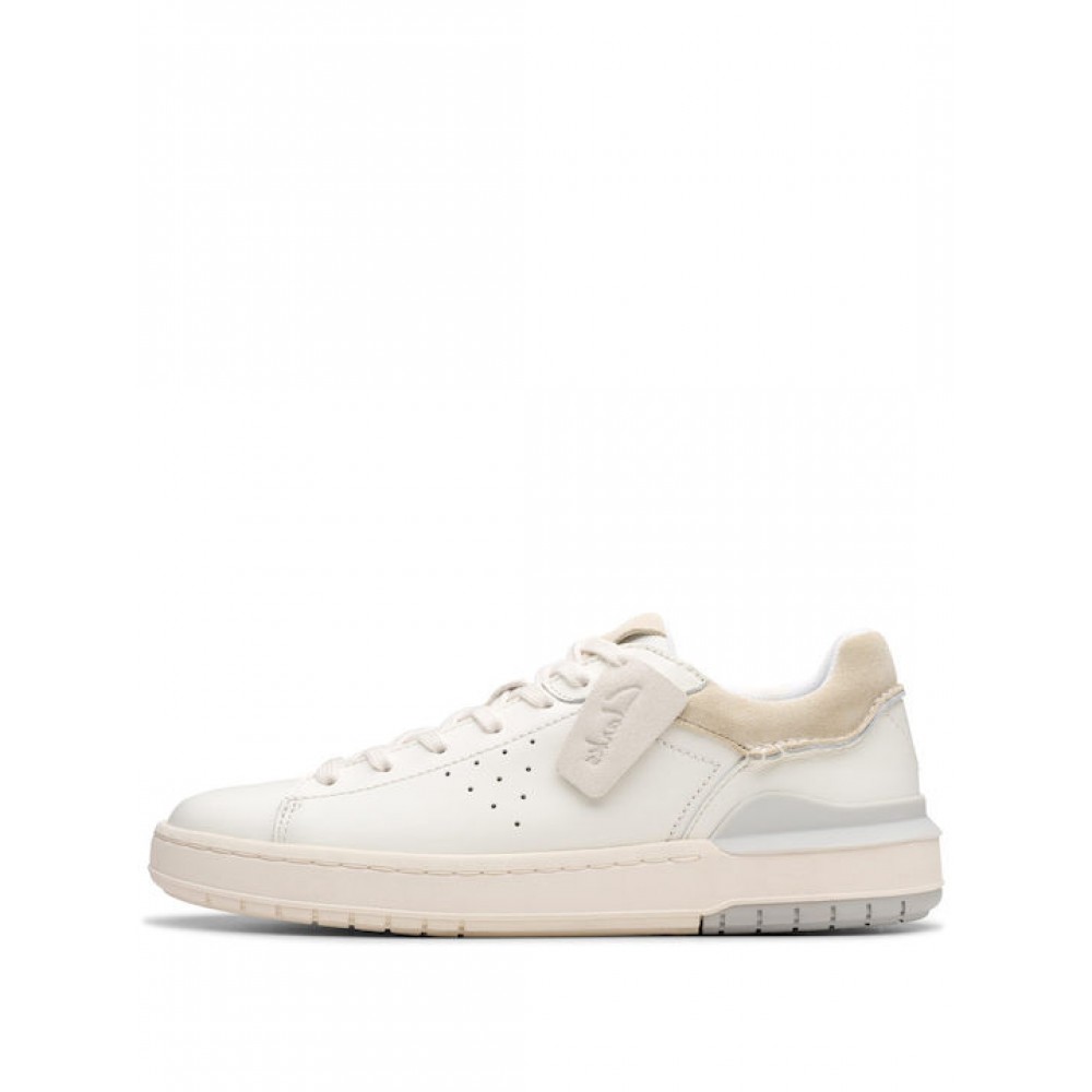 CLARKS ΑΝΔΡΙΚΑ SNEAKERS COURTLITE2 RUN WHITE LEATHER 26181325