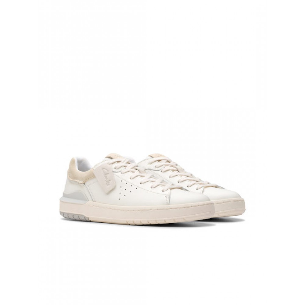 CLARKS ΑΝΔΡΙΚΑ SNEAKERS COURTLITE2 RUN WHITE LEATHER 26181325