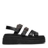 CLARKS ΓΥΝΑΙΚΕΙΑ EVAMAR STRAP LEATHER FLATFORM ΜΑΥΡΑ 26185888