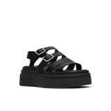 CLARKS ΓΥΝΑΙΚΕΙΑ EVAMAR STRAP LEATHER FLATFORM ΜΑΥΡΑ 26185888