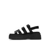 CLARKS ΓΥΝΑΙΚΕΙΑ EVAMAR STRAP LEATHER FLATFORM ΜΑΥΡΑ 26185888