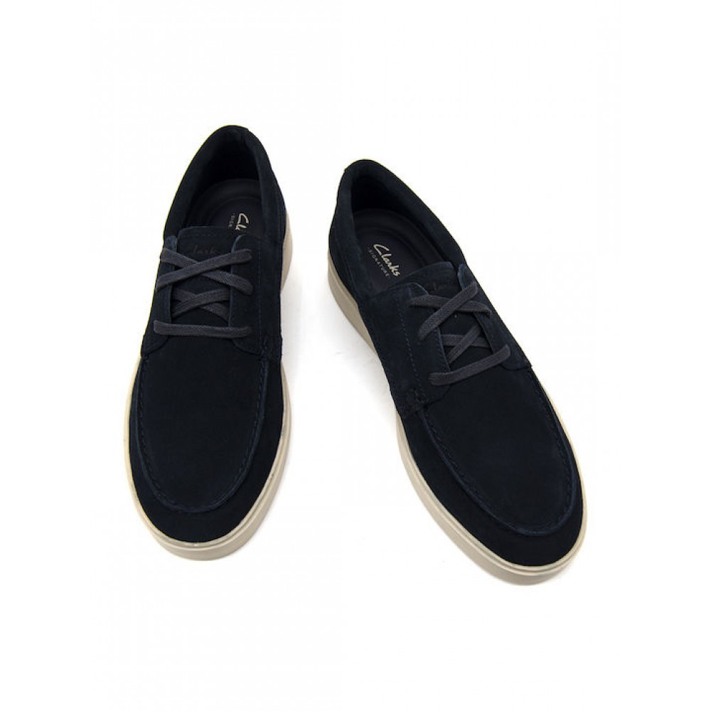 CLARKS ΑΝΔΡΙΚΑ BOAT SHOES LOCKFORD SUEDE LEATHER 26186188 NAVY