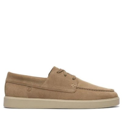 CLARKS ΑΝΔΡΙΚΑ BOAT SHOES LOCKFORD SUEDE LEATHER 26186187 ΜΠΕΖ