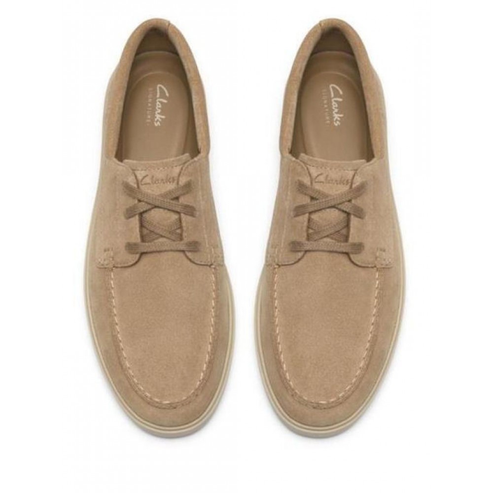 CLARKS ΑΝΔΡΙΚΑ BOAT SHOES LOCKFORD SUEDE LEATHER 26186187 ΜΠΕΖ